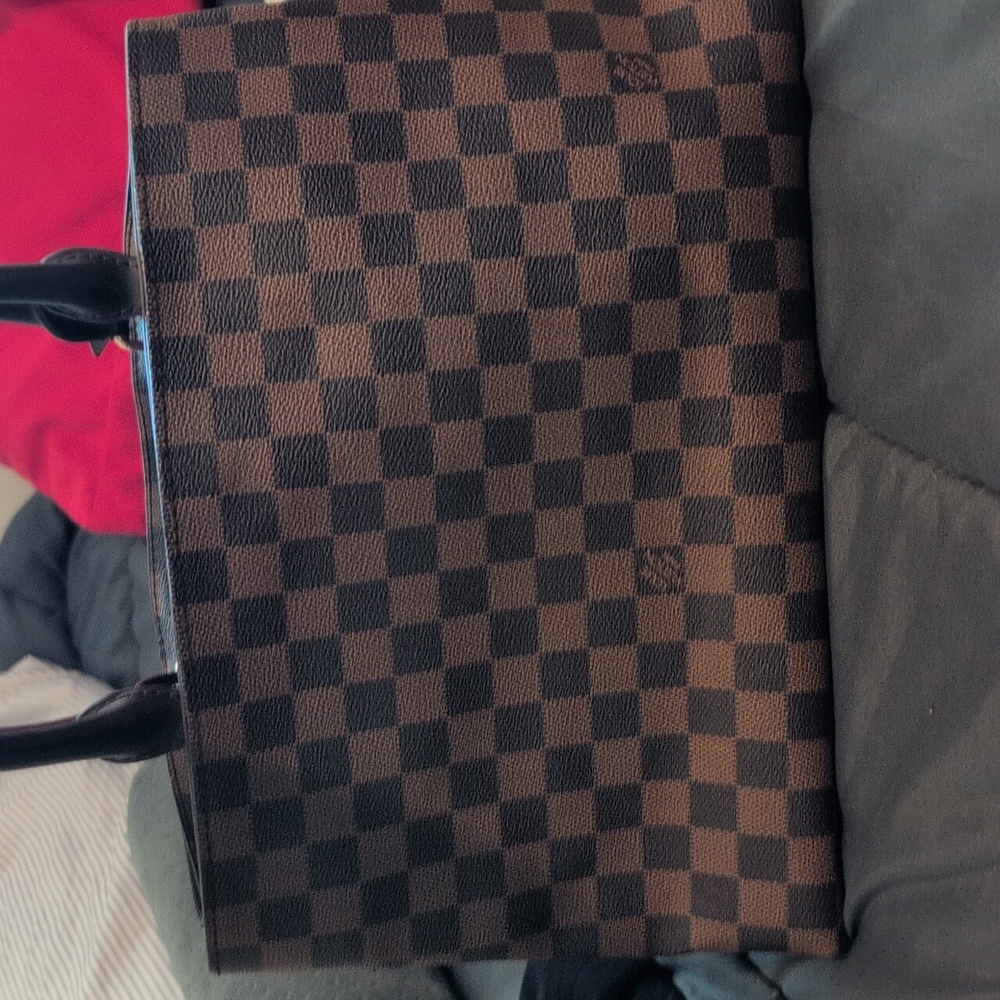 Louis Vuitton Damier Ebene Checker Canvas Satchel in Brown and Dark Brown - Picture 10 of 11